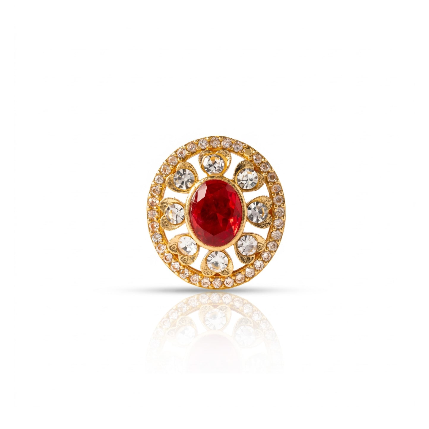 The Surya Ruby Oval Button