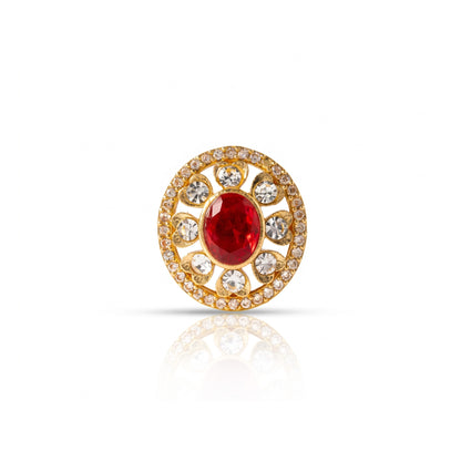 The Surya Ruby Oval Button
