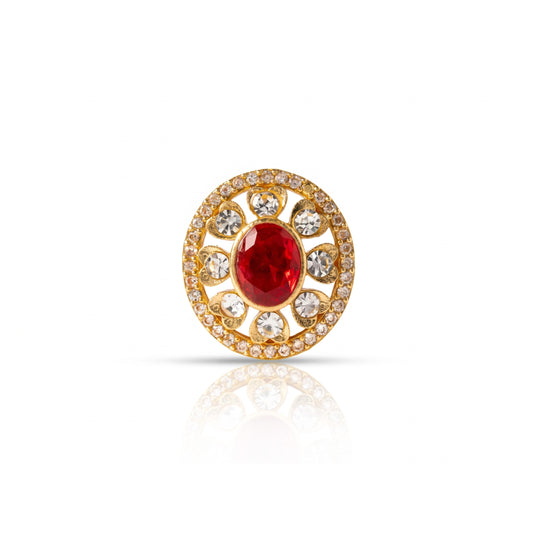 The Surya Ruby Oval Button