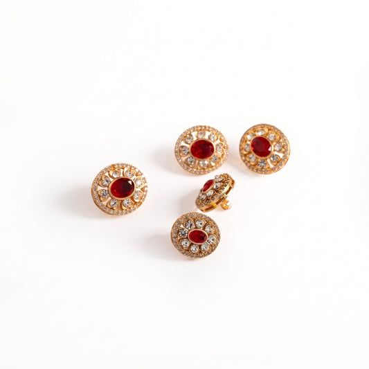The Surya Ruby Oval Button