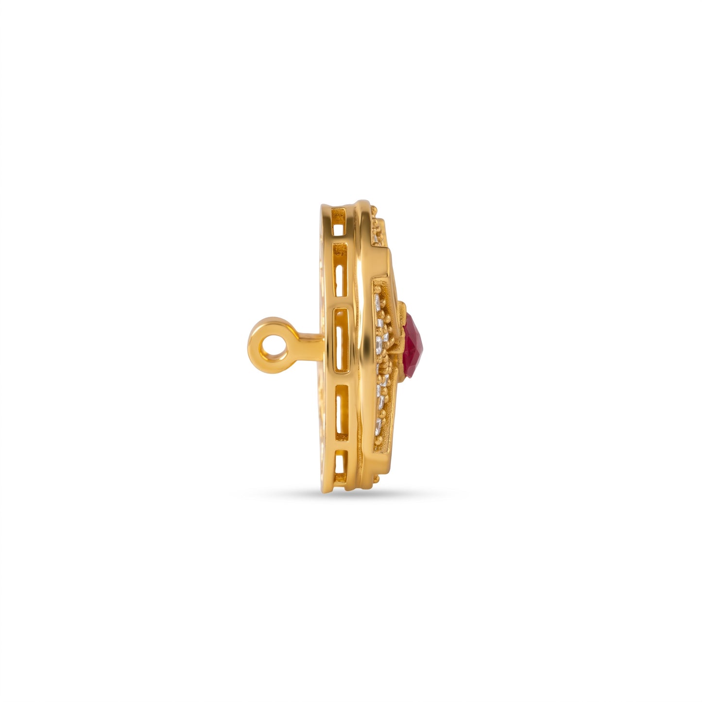 The Rajvansh Ruby Medallion Button