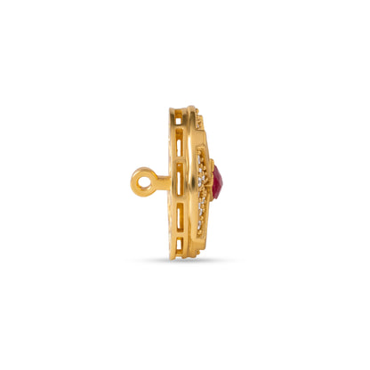 The Rajvansh Ruby Medallion Button